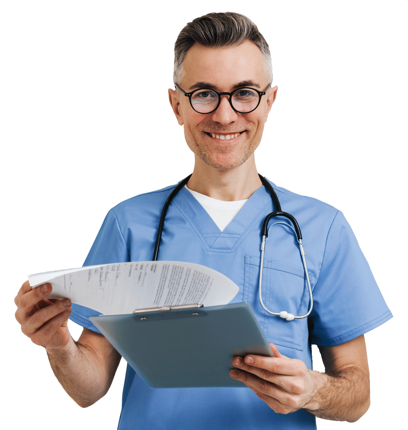joyful medical doctor posing with stethoscope and 2022 02 03 11 13 07 utc